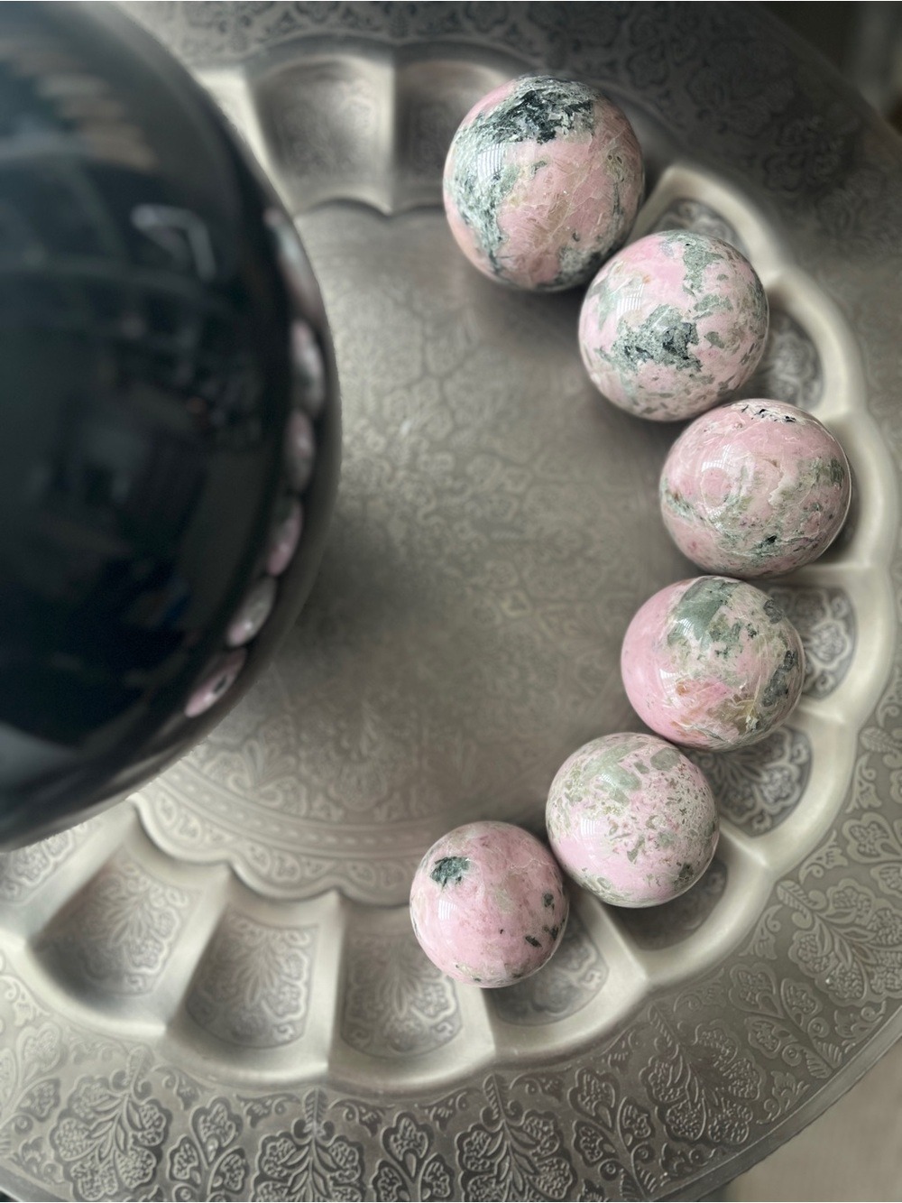 Pink opal sphere